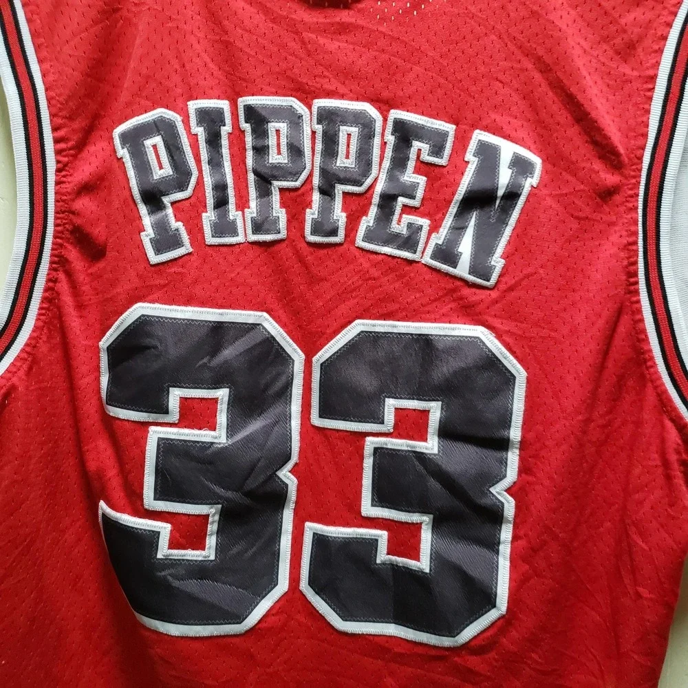 Chicago Bulls Jersey Mens XL Red NBA Basketball Scottie‎ Pippen 33 Adidas